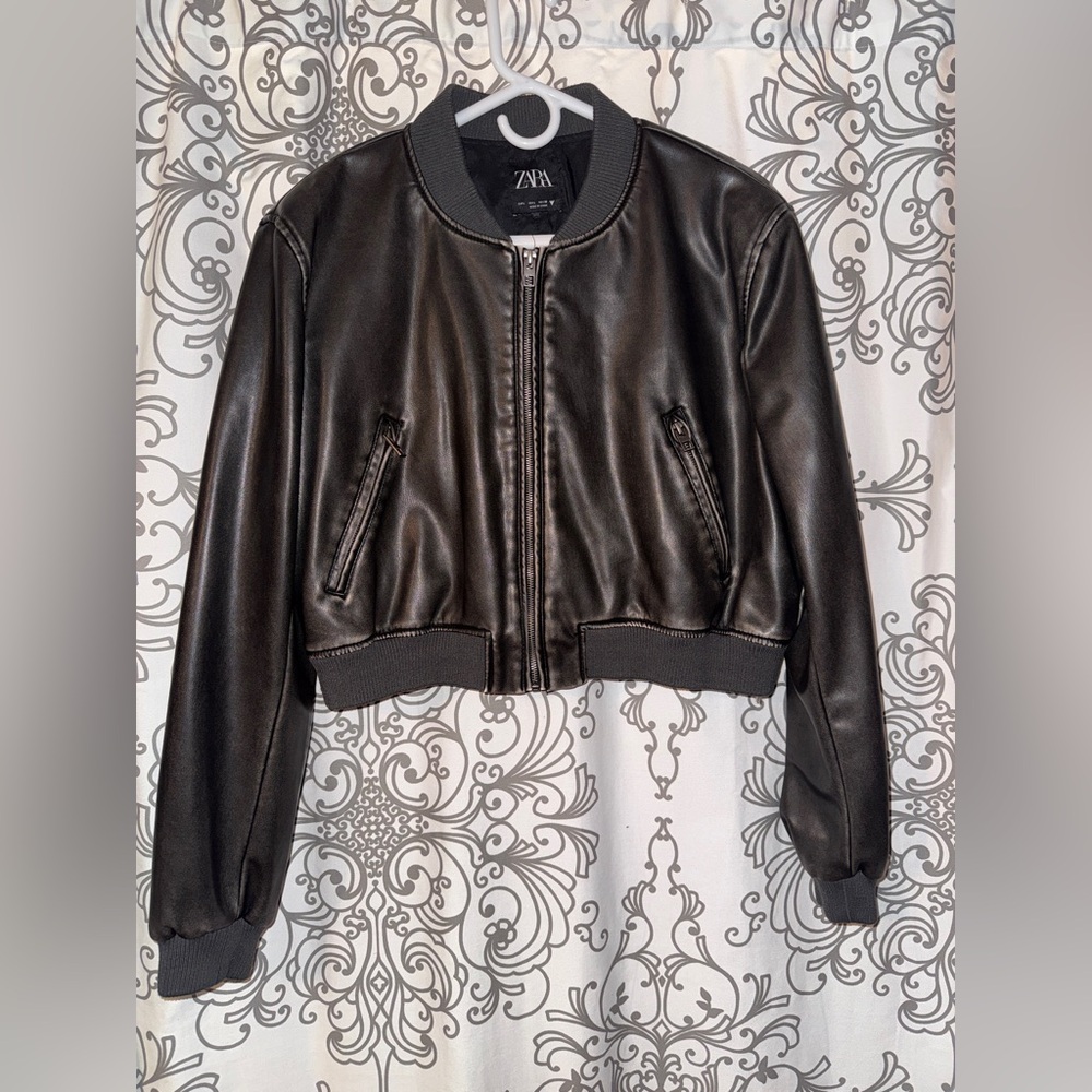 Zara Women's Black Bomber Jacket
